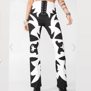 Western Lace up Flared Pants